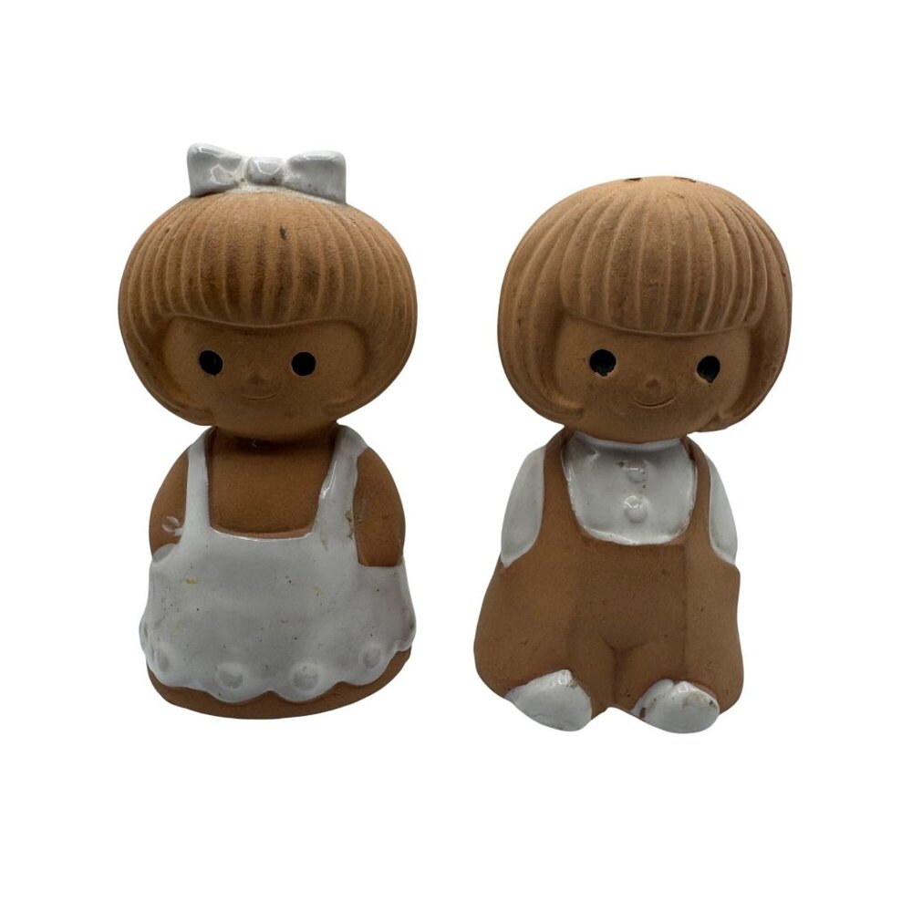 Vintage Holt Howard Boy & Girl Terra Cotta Salt & Pepper Shakers